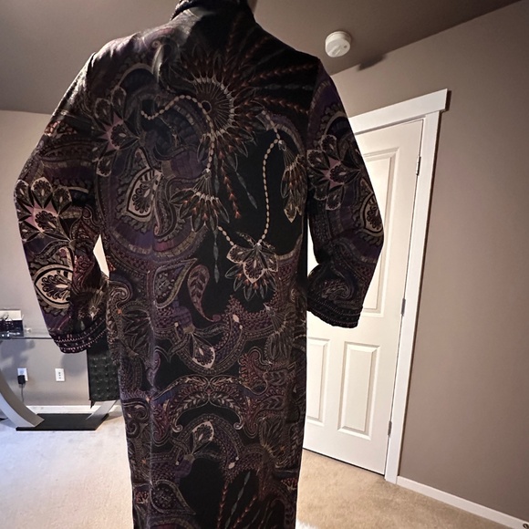 "Bohemian Silk & Velvet: Johnny's Signature Purple & Black Kimono" - Picture 9 of 11